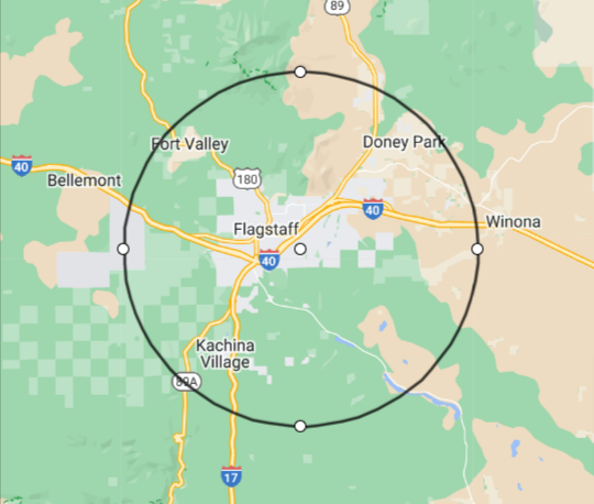 Flagstaff Service Area Map 